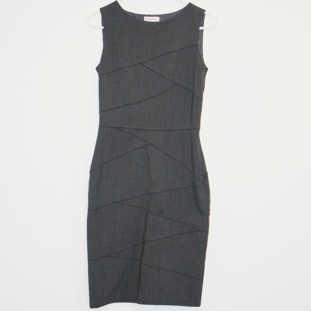 Calvin Klein grey pencil dress